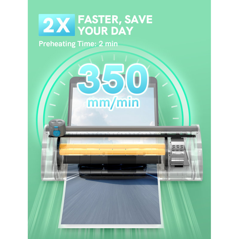 Abox A4 Laminating Machine,Led Display Laminator with Feeding Tray and 3 in 1 Cutter Corner